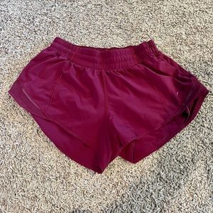Maroon LuLuLemon Hotty Hot Shorts 2” Size 4